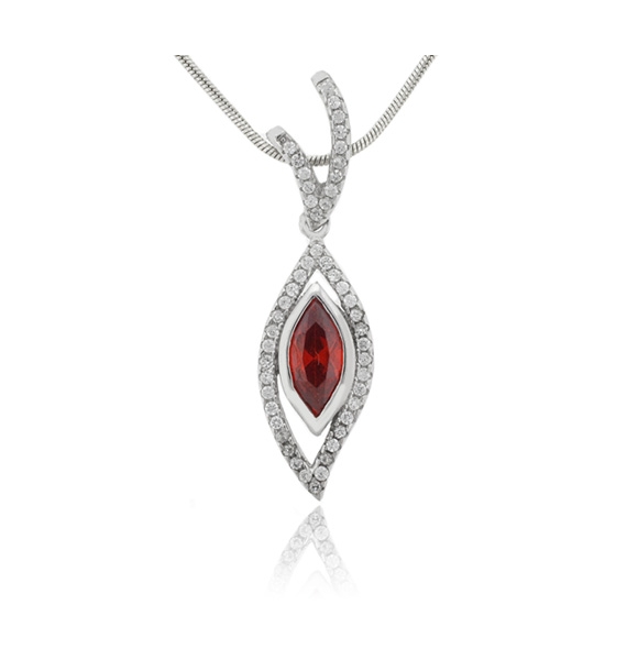 Dije de Ópalo de Fuego en Plata .925