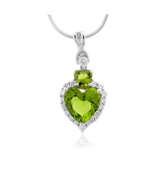 Dije de Corazón con Peridoto en Plata .925
