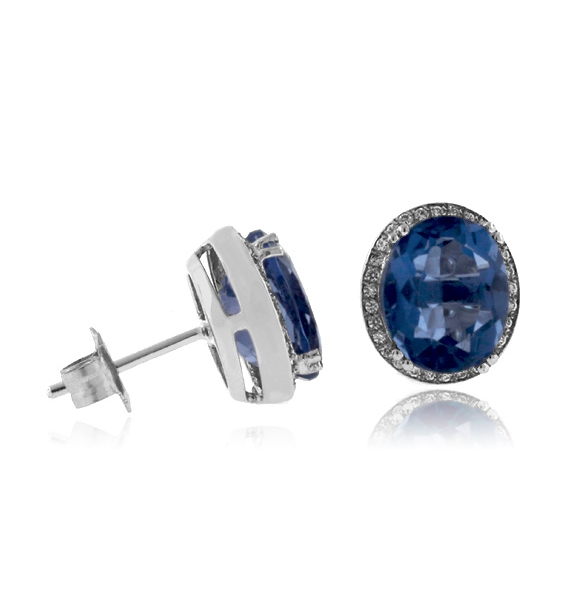 Hermosos Aretes de Alejandrita ( Azul/Morado ) en Plata de Ley