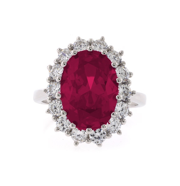 Encantador Anillo de Plata de Ley con Rubí