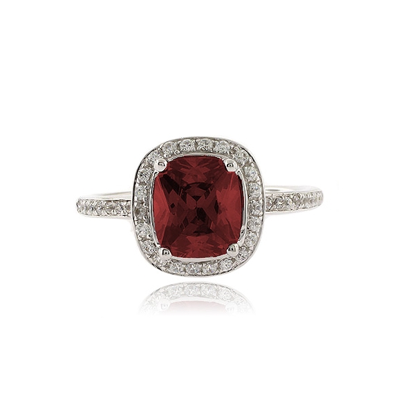 Anillo Genuino de Rubi en Plata de Ley .925