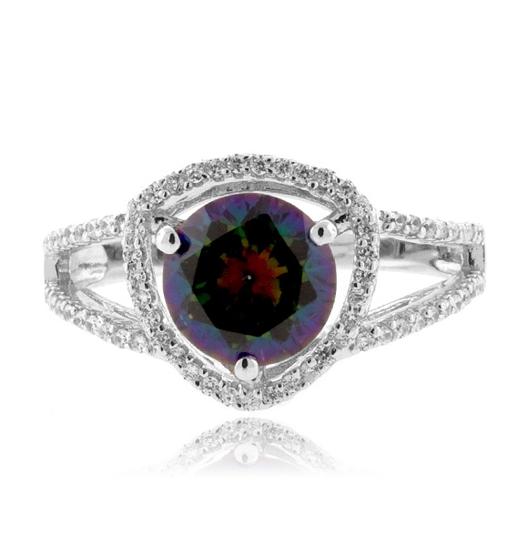 Anillo Precioso de Topacio Místico en Plata de Ley