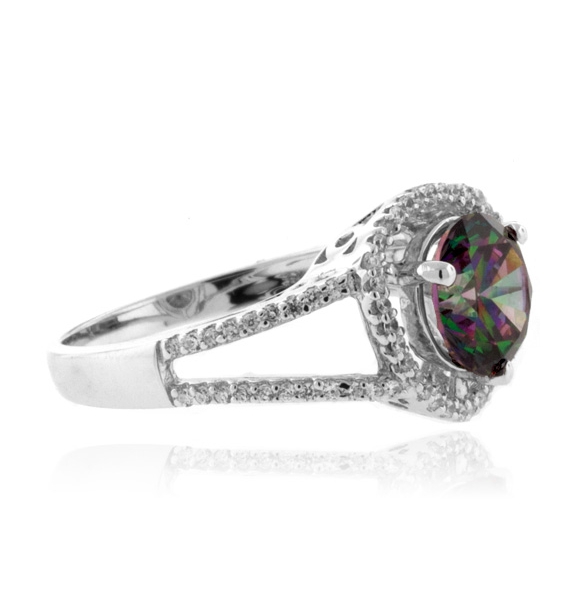 Anillo Precioso de Topacio Místico en Plata de Ley