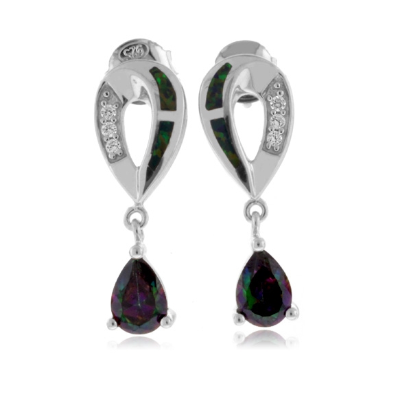 Opal with Mystic Topaz Sterling Silver Earrings