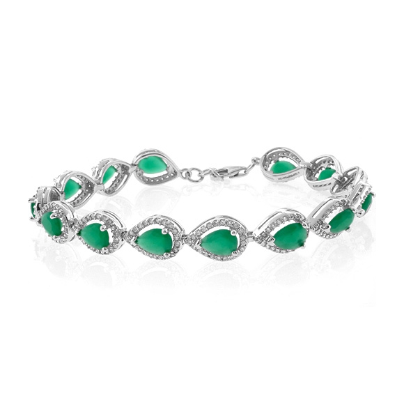 Pulsera de Esmeralda en Plata de Ley .925
