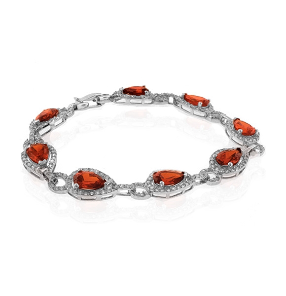 Pulsera de Ópalo de Fuego en Plata de Ley .925