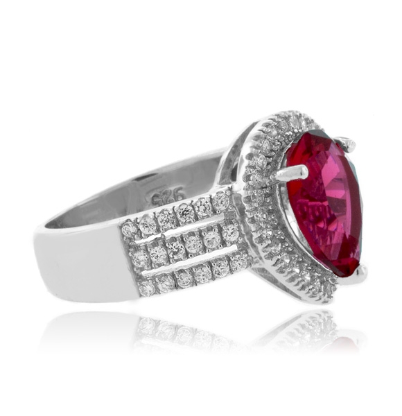 Anillo de Plata Fina .925 con Turmalina Rosa