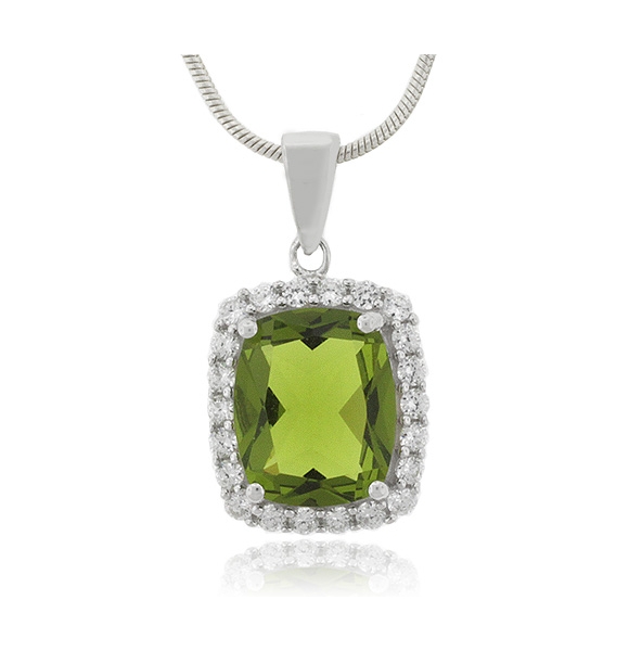 Precioso Dije con una Piedra de Peridoto en Plata de Ley