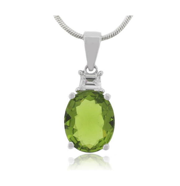 Hermoso Dije con Peridoto en Plata Fina .925