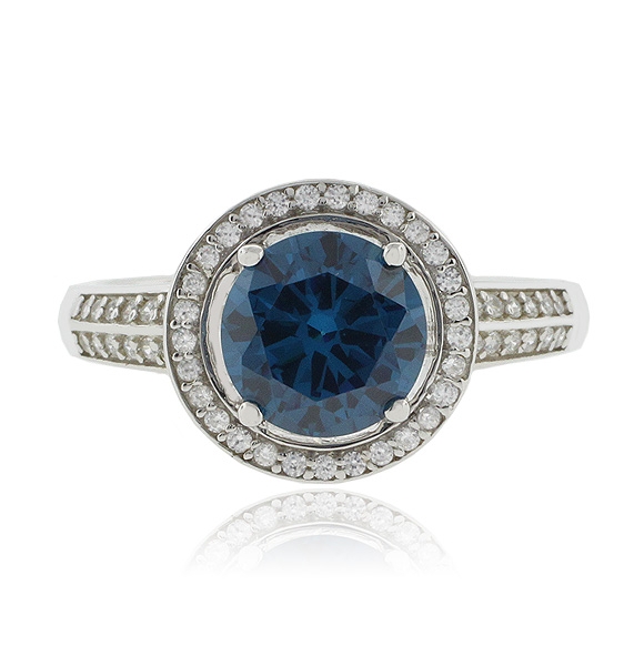 Anillo de Alejandrita ( Azul/Verde ) en Plata Fina .925