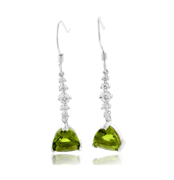 Aretes de Plata de Ley con Peridoto