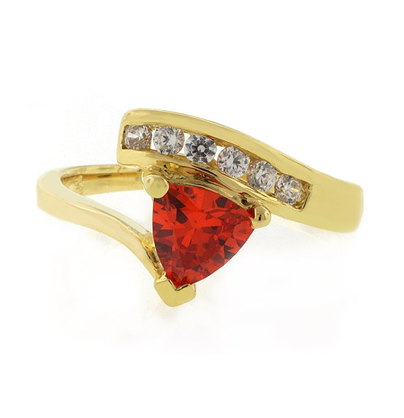 Anillo de Opalo Cereza en Plata con Baño de Oro 14K