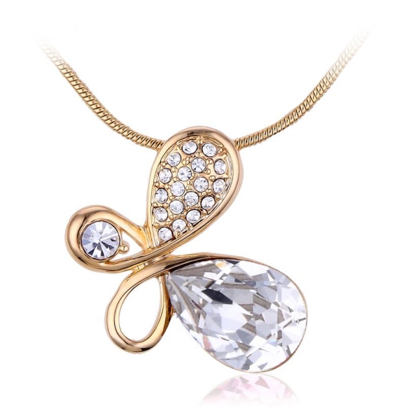 Collar de Mariposa Swarovski con Baño de Oro Amarillo 18K