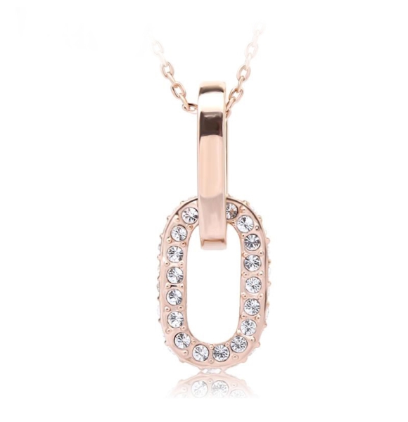 Collar Swarovski Blanco con Baño de Oro Blanco 18K