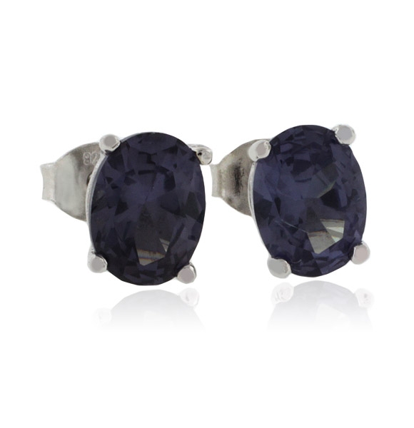 Elegantes Aretes con Alejandrita en Plata .925