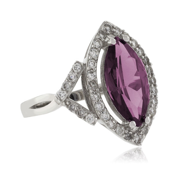 Anillo de Alejandrita en Plata Fina ( Azul a Morado )