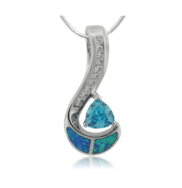 Dije de Ópalo con Topacio en Plata Fina