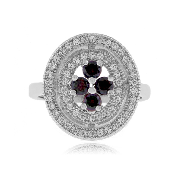 Anillo Lujoso de Topacio Místico en Plata Fina .925