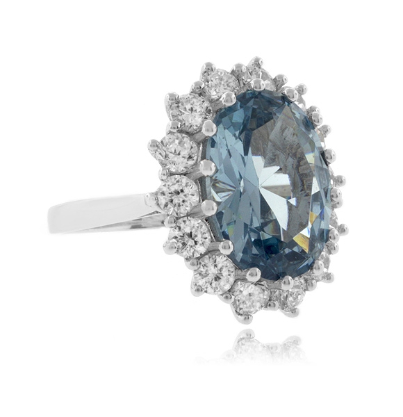 Precioso Anillo de Plata Fina con Aguamarina