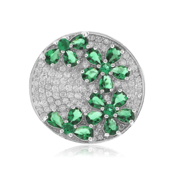 Anillo de Plata Fina con Incrustaciones de Esmeralda