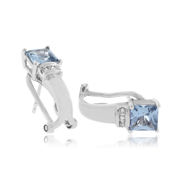 Hermosos Aretes de Aguamarina en Plata .925