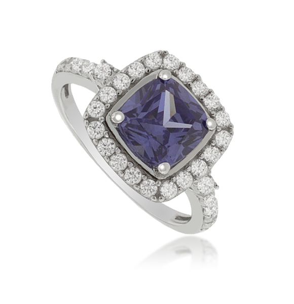 Anillo de Tanzanita corte Cuadrado en Plata .925