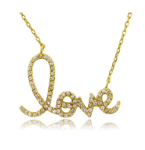 Dije Love en Plata .925 con Baño de Oro