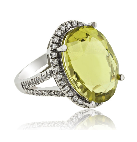 Anillo de Oro 14K con Citrina Natural