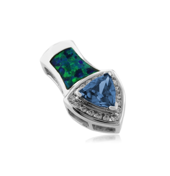 Dije de Alejandrita y Ópalo Australiano en Plata .925