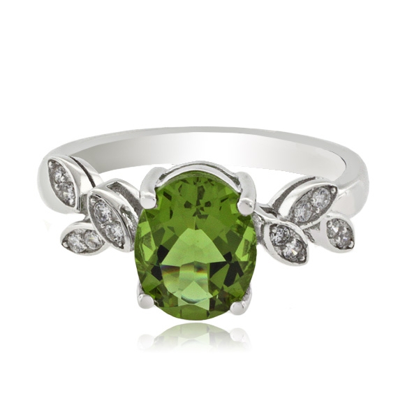 Anillo de Alejandrita Bicolor en Plata .925 ( Verde/Marrón )