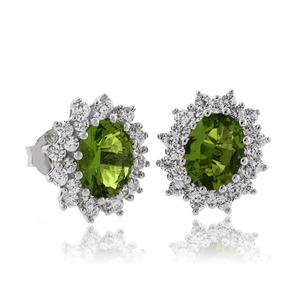 Hermosos Aretes de Peridoto en Plata Fina .925