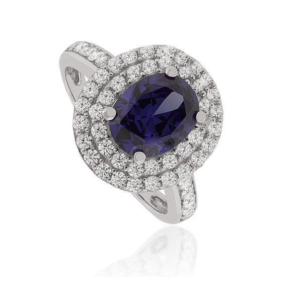 Anillo de Tanzanita corte Ovalado en Plata .925