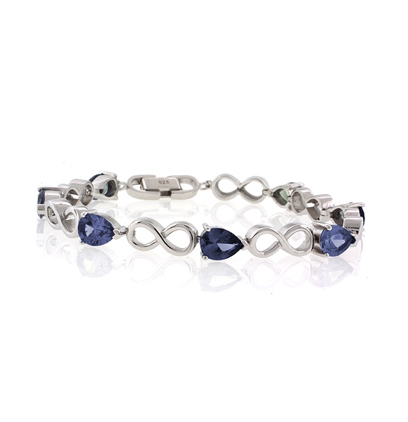 Pulsera de Alejandrita ( Azul/Morado) en Plata de Ley .925