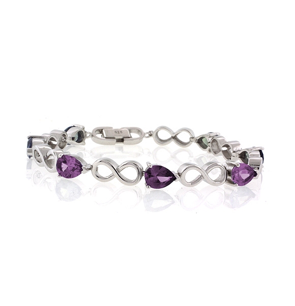 Pulsera de Alejandrita ( Azul/Morado) en Plata de Ley .925