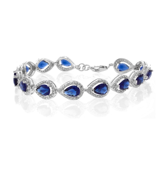 Pulsera de Plata .925 con Zafiro Azul