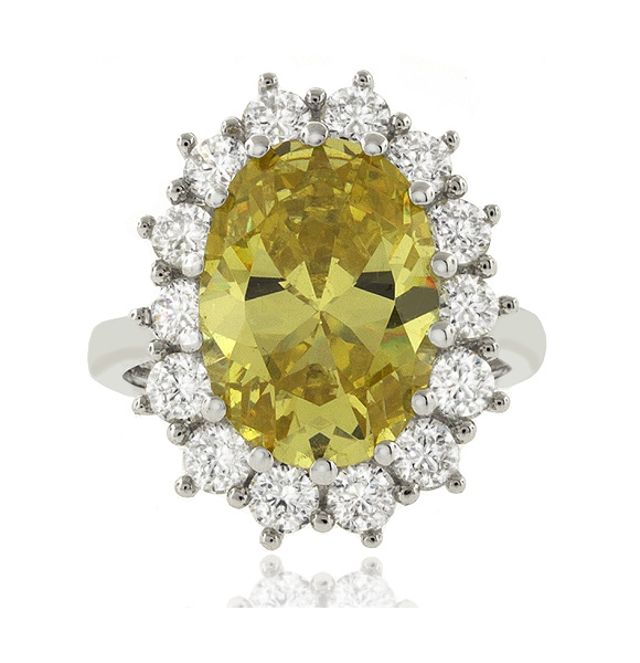 Anillo de Citrina Corte Ovalado en Plata 925