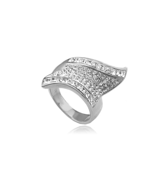 Anillo de Plata de Ley .925 con Cristales de Swarovski