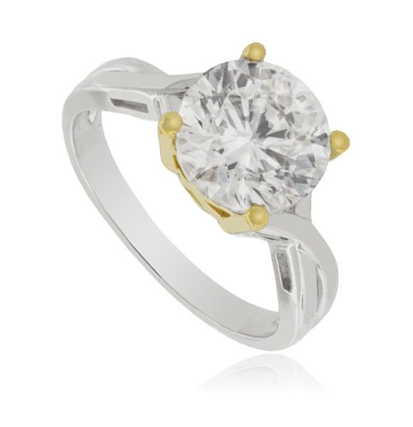 Anillo Solitario de Plata Fina .925