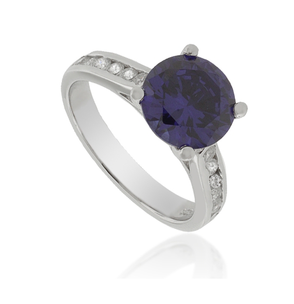 Anillo Solitario de Plata Fina .925 con Tanzanita