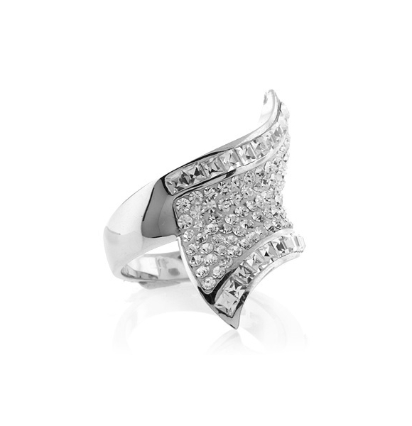 Anillo de Plata de Ley .925 con Cristales de Swarovski