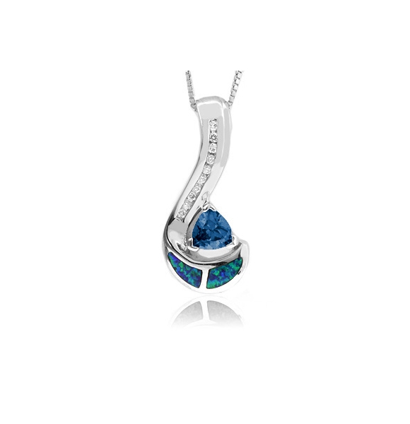 Precioso Dije de Alejandrita y Ópalo en Plata .925