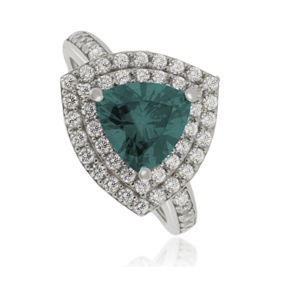 Anillo de Alejandrita corte Triangular en Plata .925