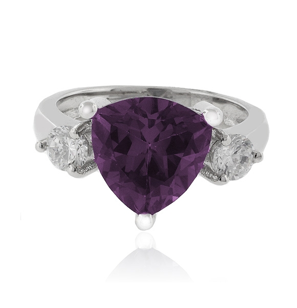 Anillo de Alejandrita Bicolor en Plata 925 ( Azul/Morado )