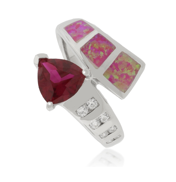 Anillo de Plata con Topacio Mistico y Opalo