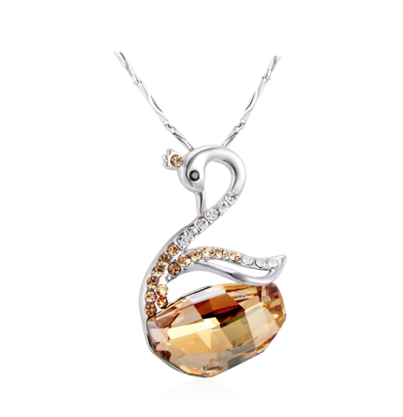 Collar de Swarovski con Forma de Cisne Color Amarillo