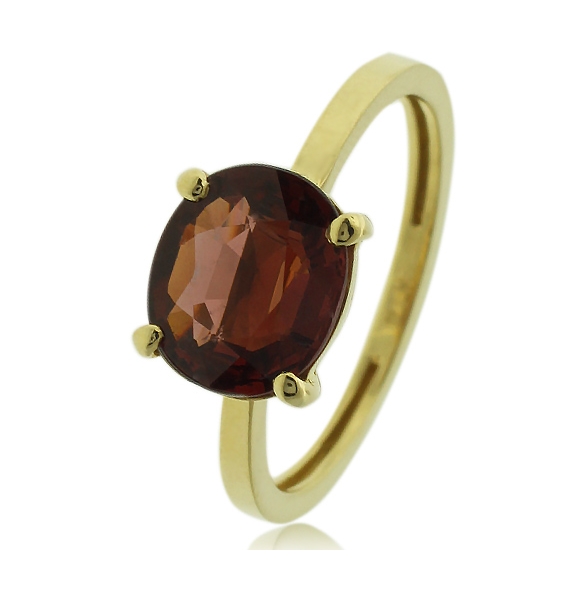 Hermoso Anillo de Granate Genuina en Oro de 14K