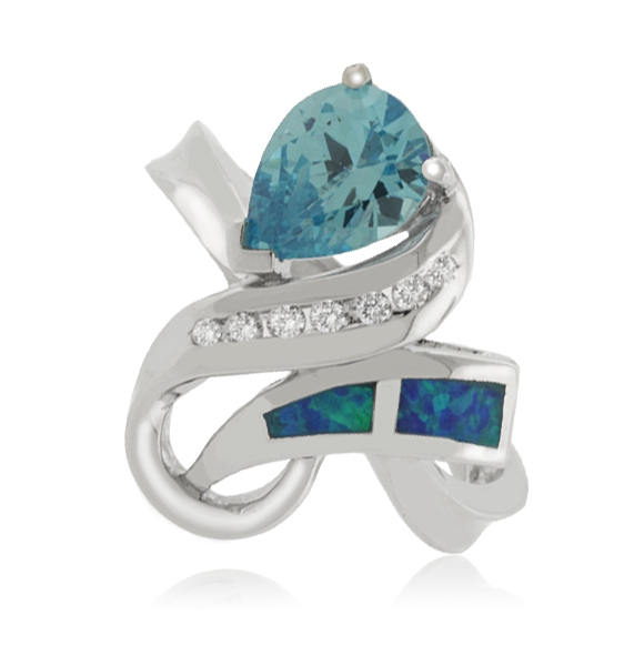 Anillo de Topacio y Plata con Ópalo Australiano