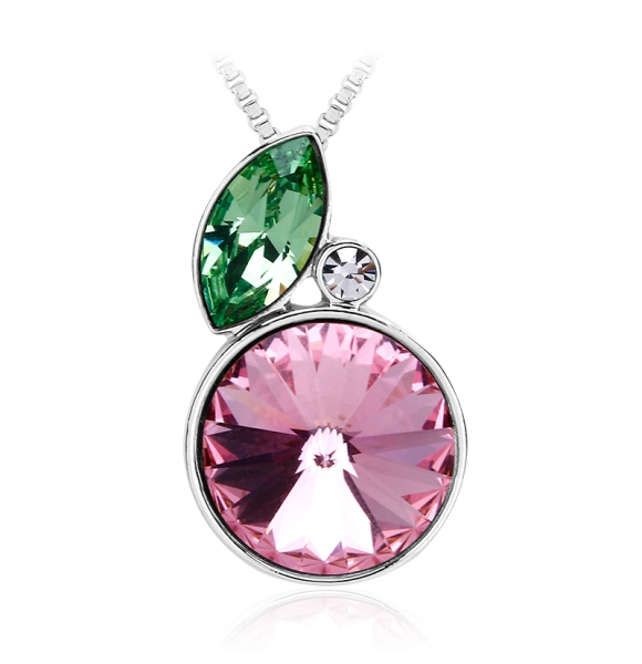 Bonito Collar Citrus Color Rosa de Cristal Swarovski