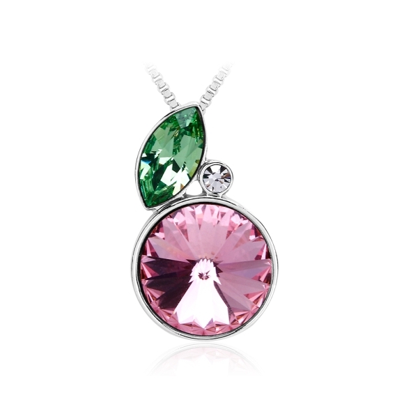 Bonito Collar Citrus Color Rosa de Cristal Austriaco