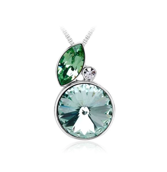 Bonito Collar Citrus Color Verde de Cristal Austriaco